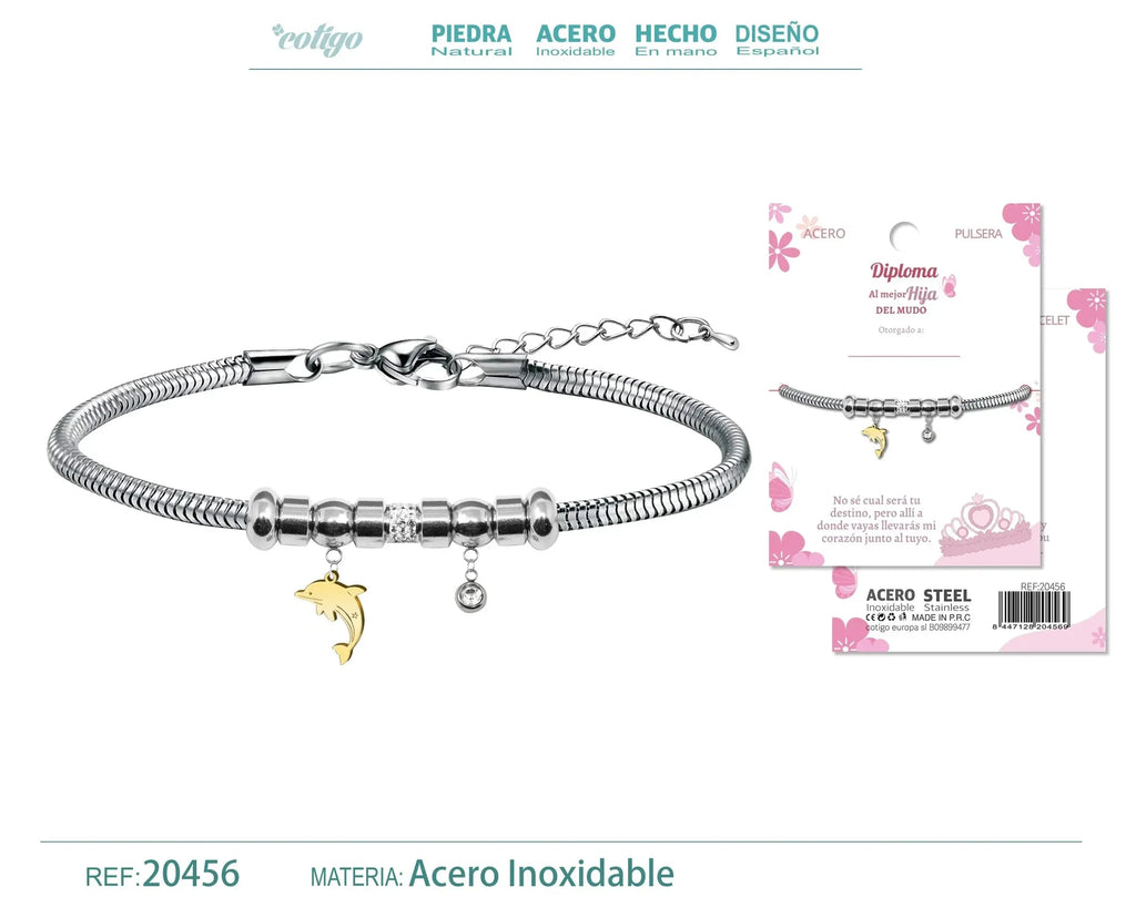 Pulsera de Diploma Acero para Mejor Hija - cotigo