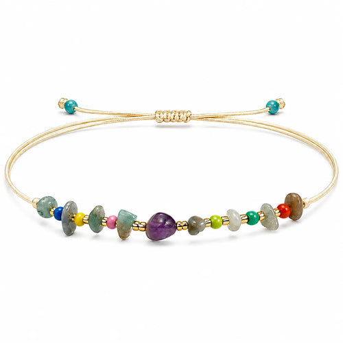 Pulsera dorada con piedras de colores cotigo