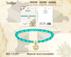 Pulsera Eguzkilore Turquesa Dorado diseño