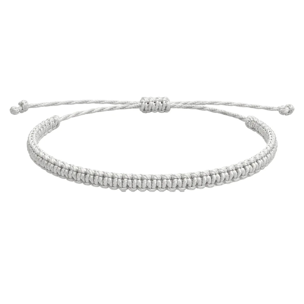 Pulsera Esencia Hilo Trenzado Blanca Ajustable - Blanco
