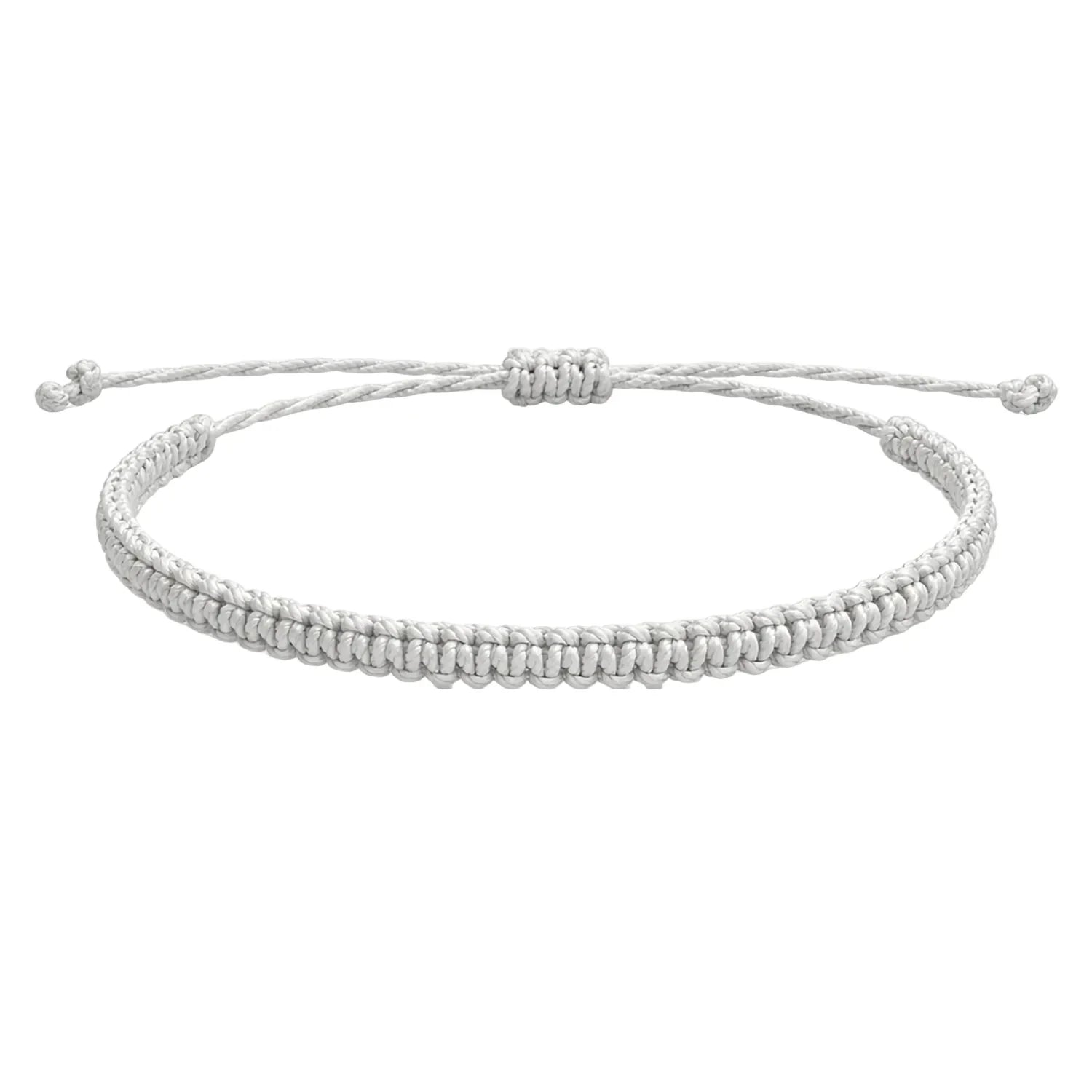 Pulsera Esencia Hilo Trenzado Blanca Ajustable - Blanco
