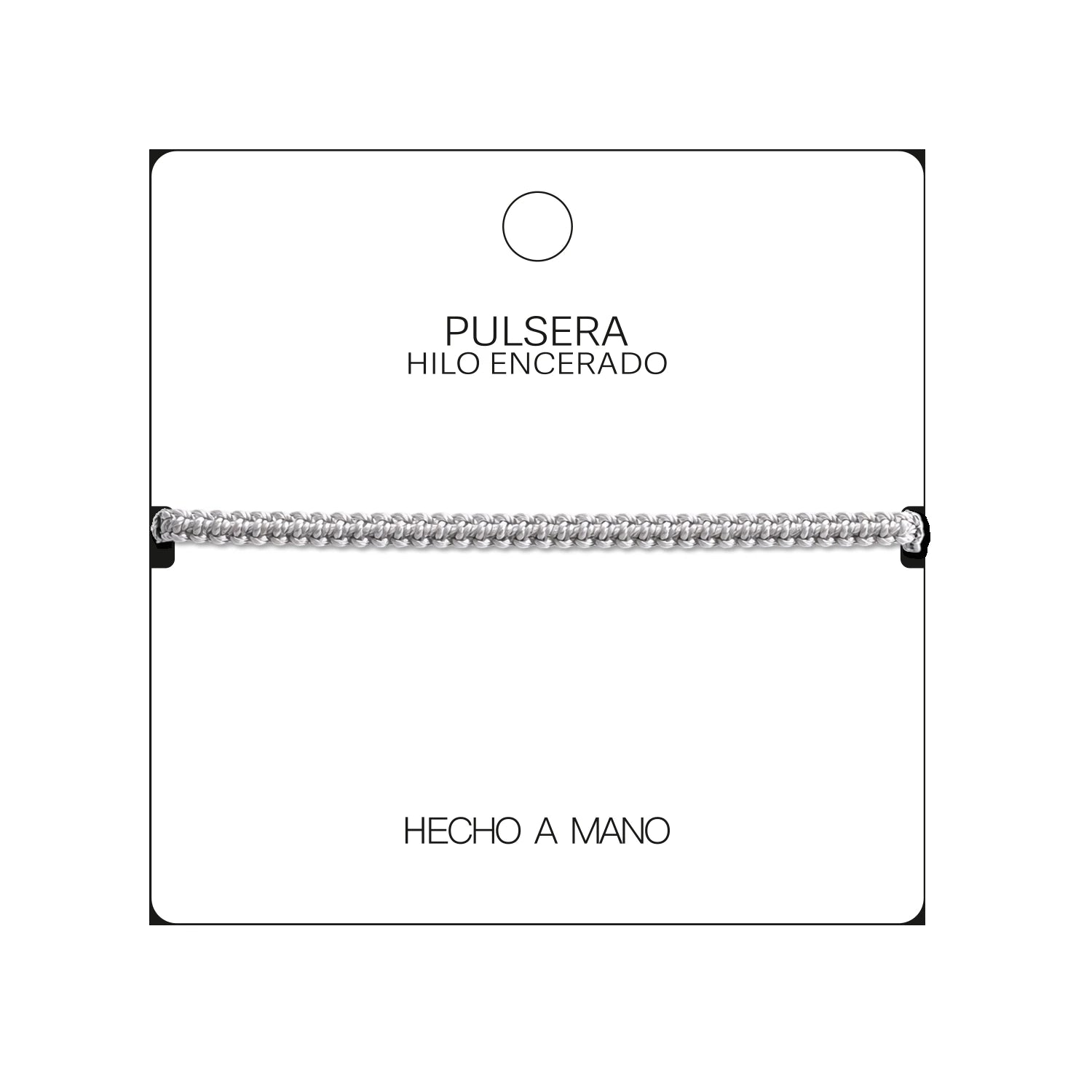 Pulsera Esencia Hilo Trenzado Blanca Ajustable detalle
