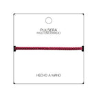 Pulsera Esencia Hilo Trenzado Granate Ajustable detalle