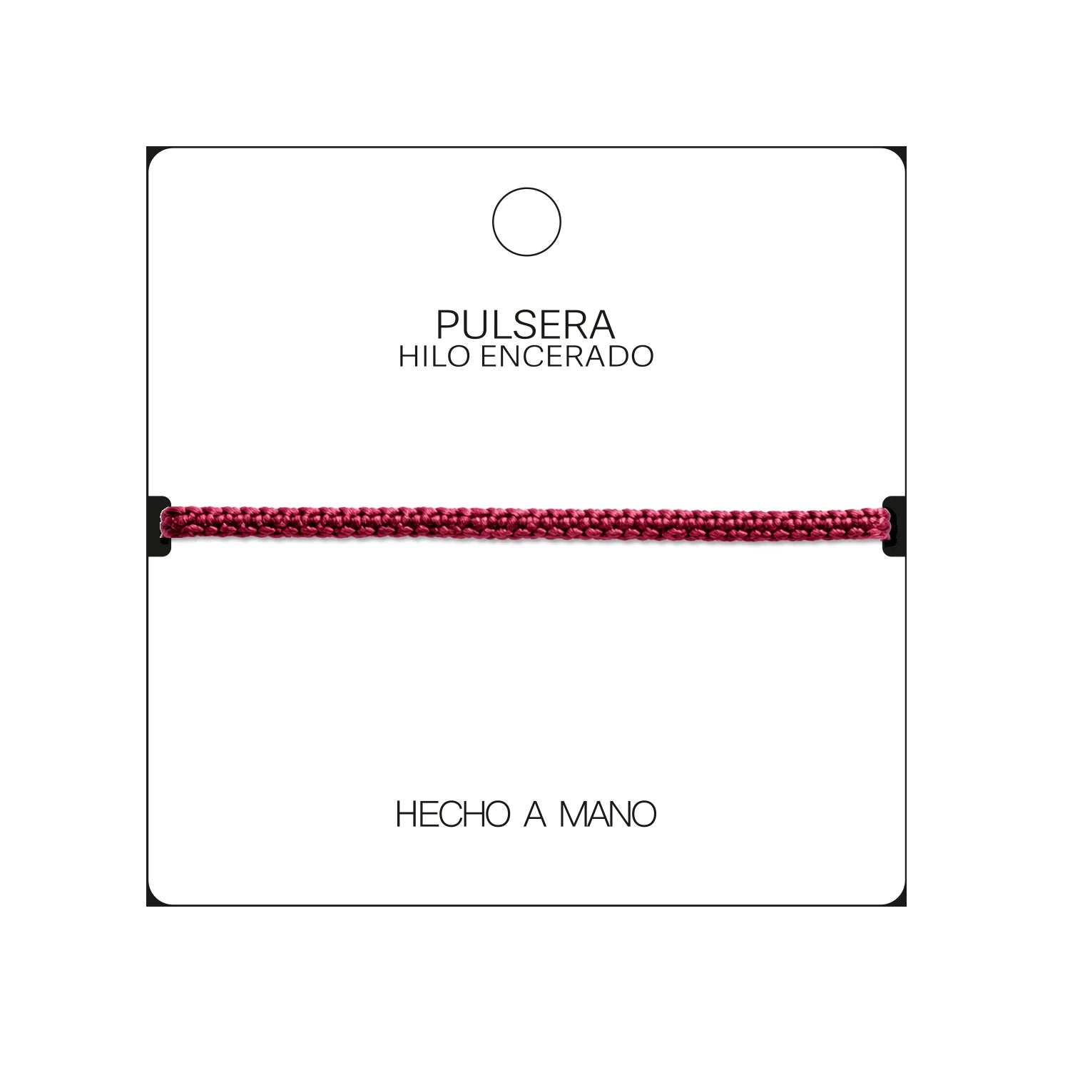 Pulsera Esencia Hilo Trenzado Granate Ajustable detalle