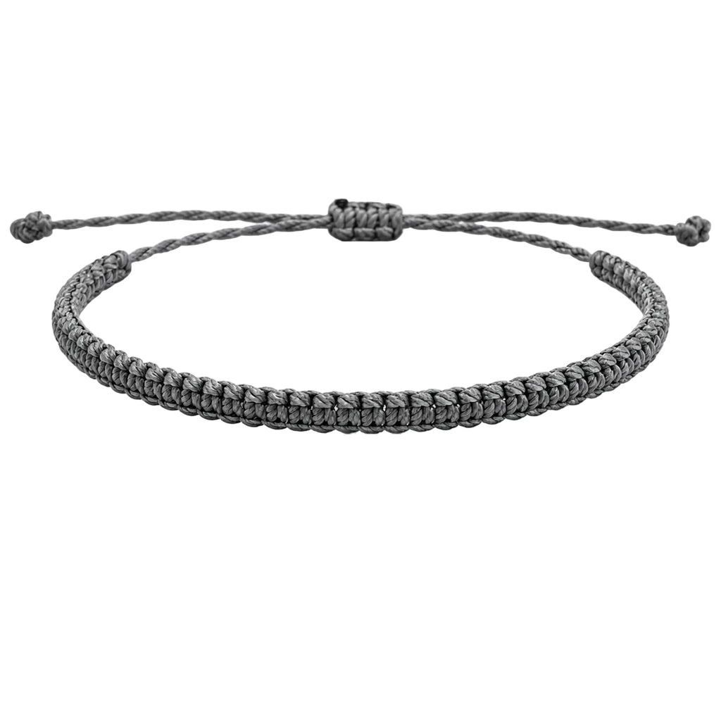 Pulsera Esencia Hilo Trenzado Gris Antracita Ajustable