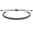 Pulsera Esencia Hilo Trenzado Gris Antracita Ajustable