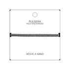 Pulsera Esencia Hilo Trenzado Gris Antracita Ajustable detalle