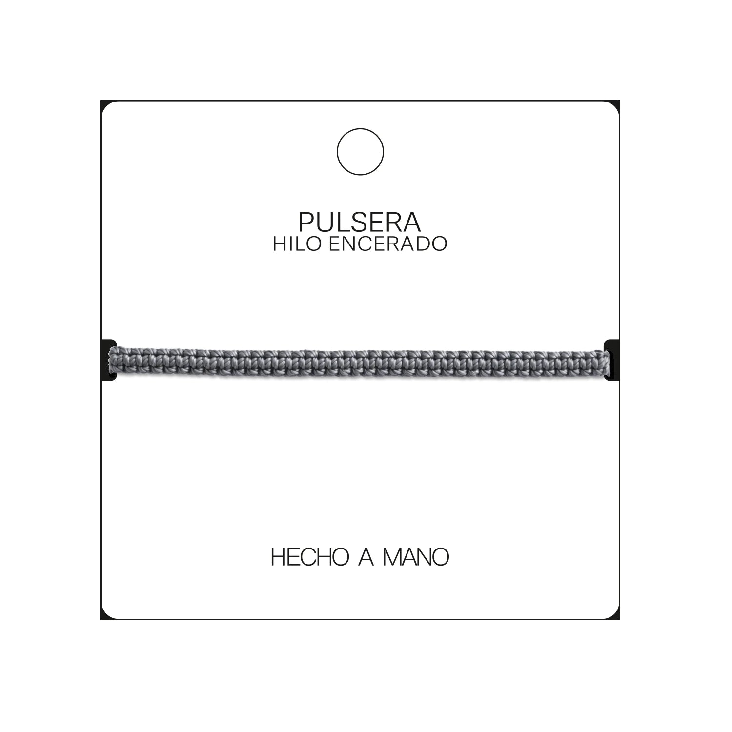 Pulsera Esencia Hilo Trenzado Gris Antracita Ajustable detalle