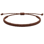 Pulsera Esencia Hilo Trenzado Marrón Oscuro Ajustable