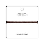 Pulsera Esencia Hilo Trenzado Marrón Oscuro Ajustable detalle