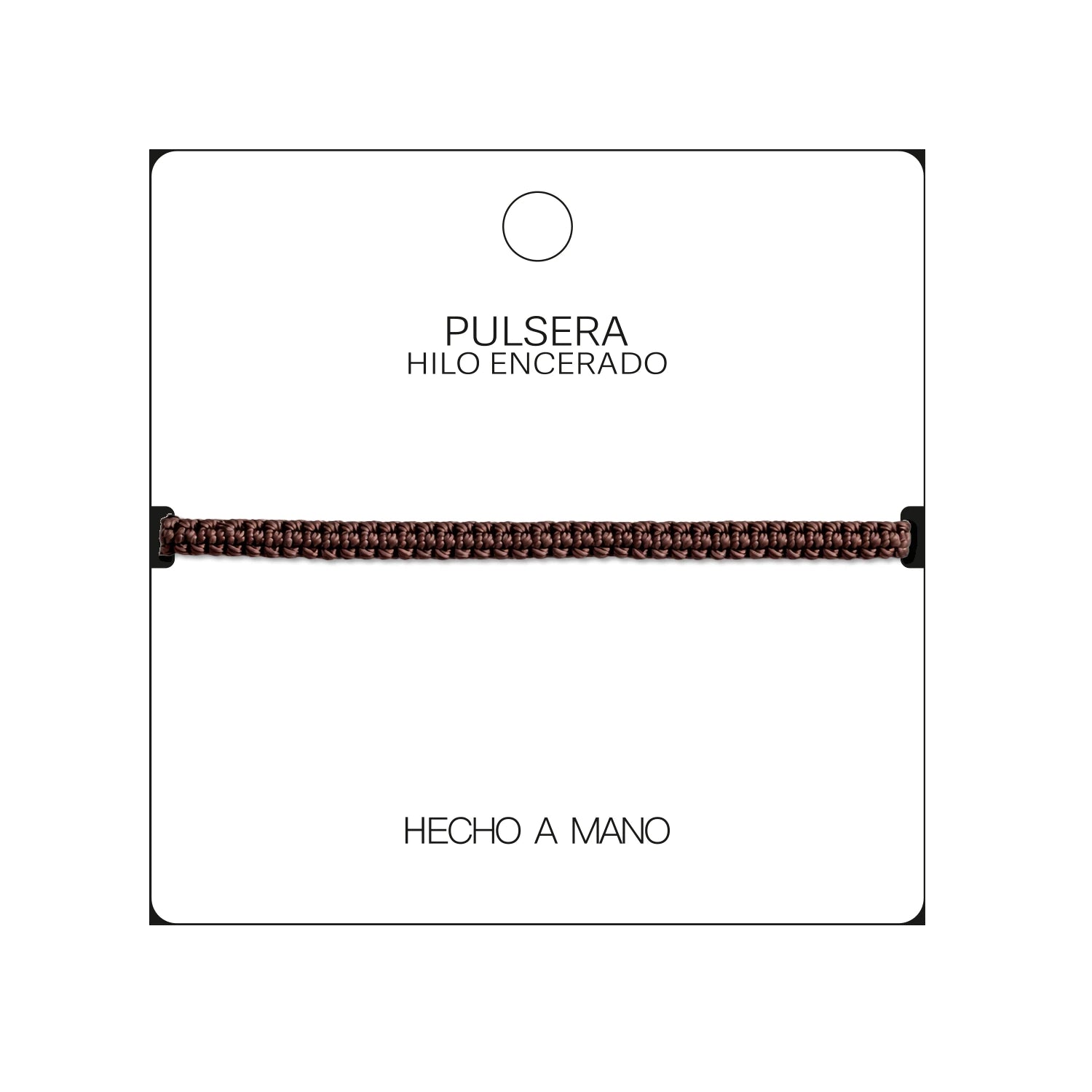 Pulsera Esencia Hilo Trenzado Marrón Oscuro Ajustable detalle