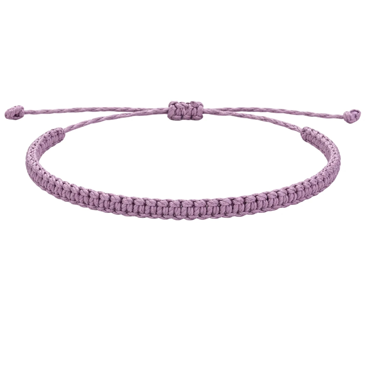 Pulsera Esencia Hilo Trenzado Morada Ajustable