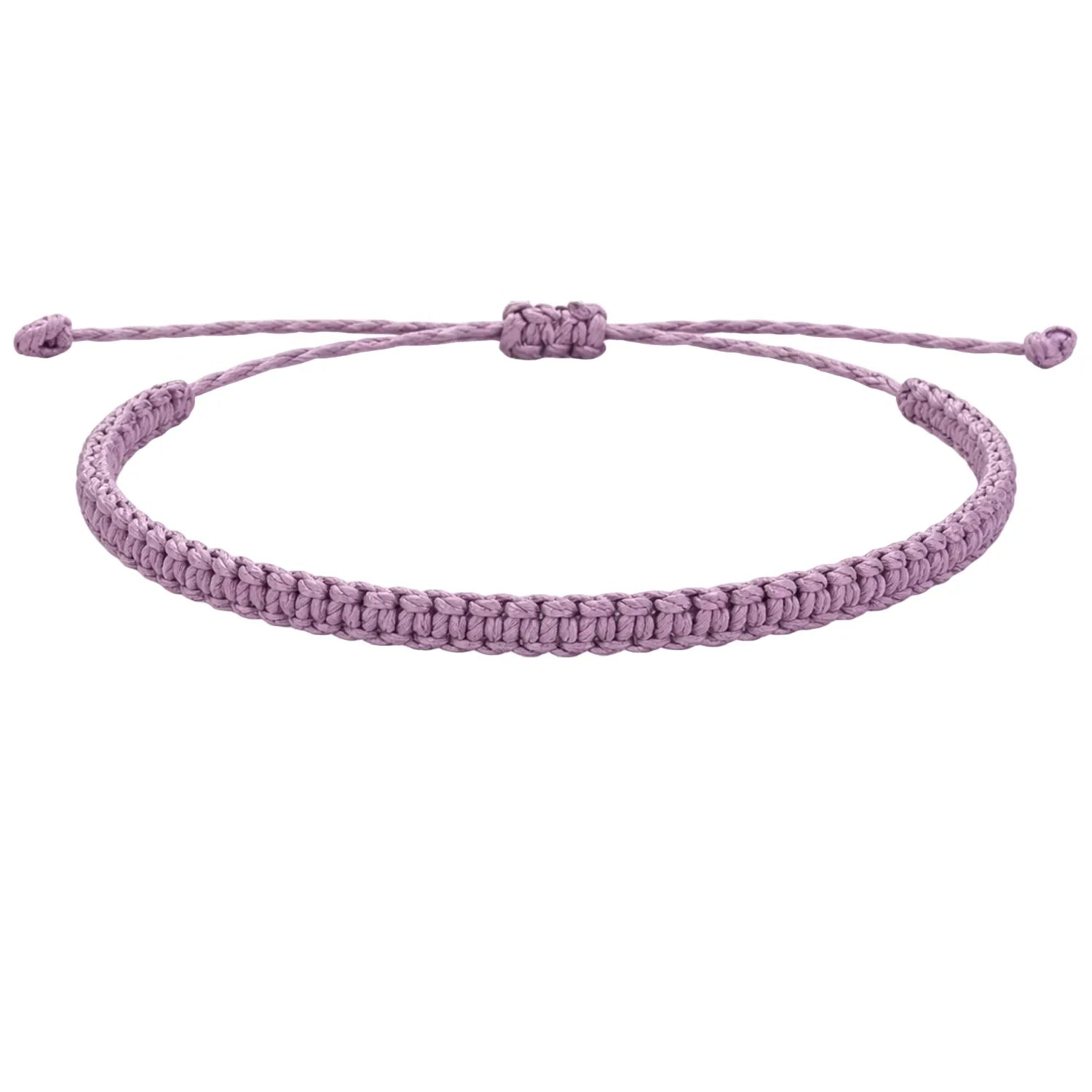 Pulsera Esencia Hilo Trenzado Morada Ajustable - Morado