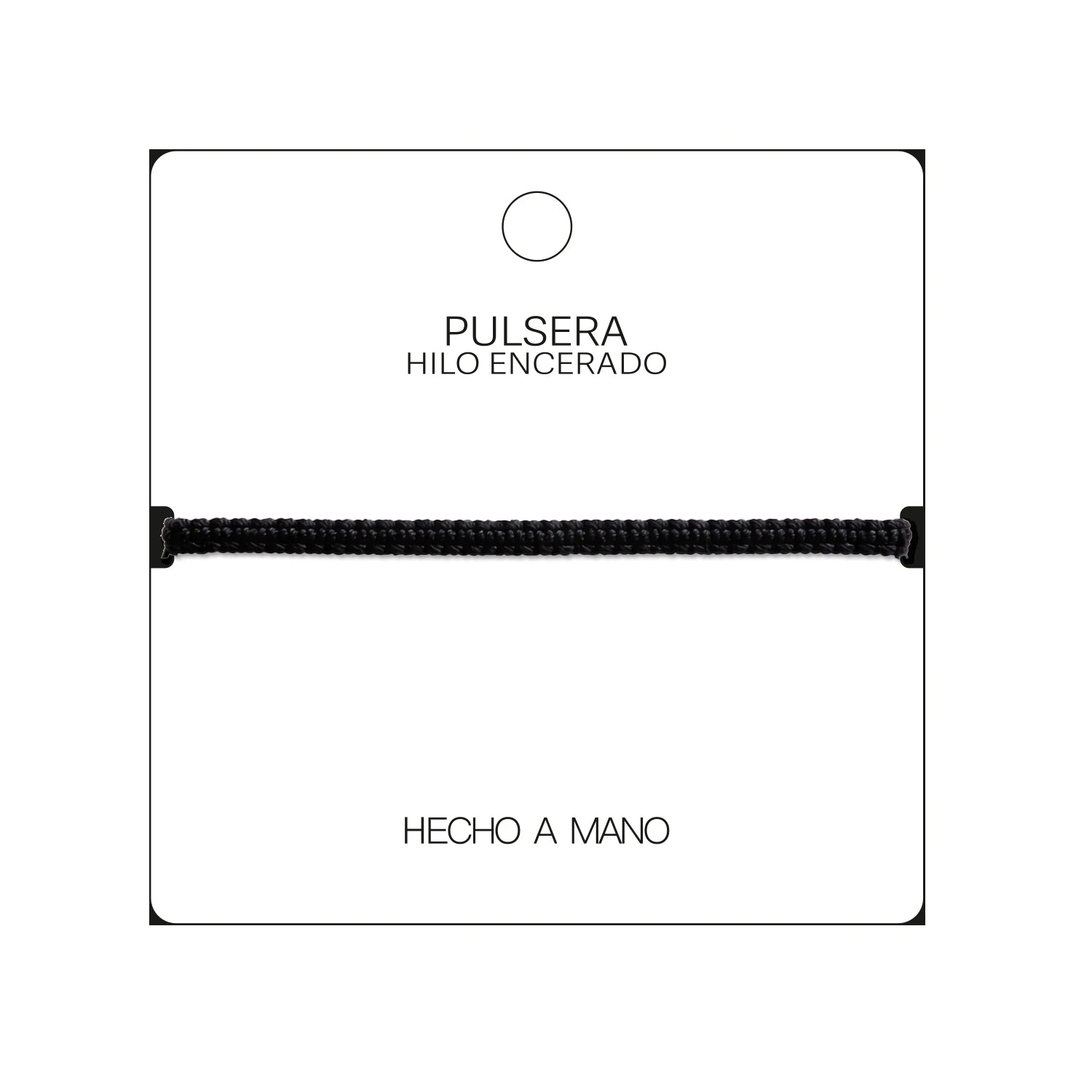 Pulsera Esencia Hilo Trenzado Negra Ajustable detalle
