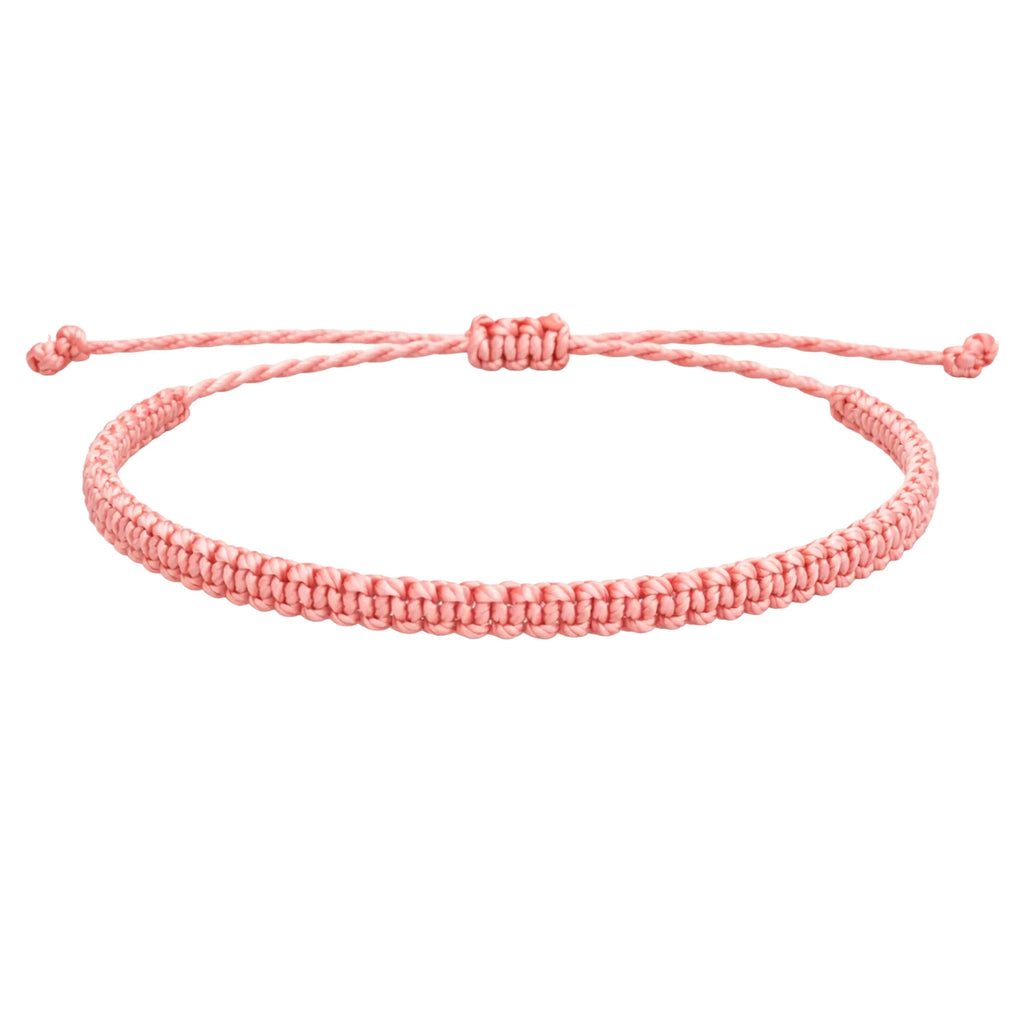 Pulsera Esencia Hilo Trenzado Rosa Pastel Ajustable