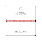 Pulsera Esencia Hilo Trenzado Rosa Pastel Ajustable detalle