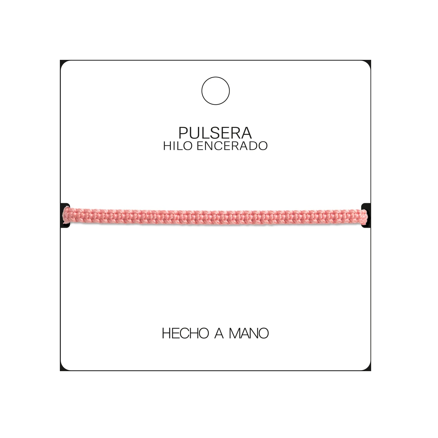Pulsera Esencia Hilo Trenzado Rosa Pastel Ajustable detalle
