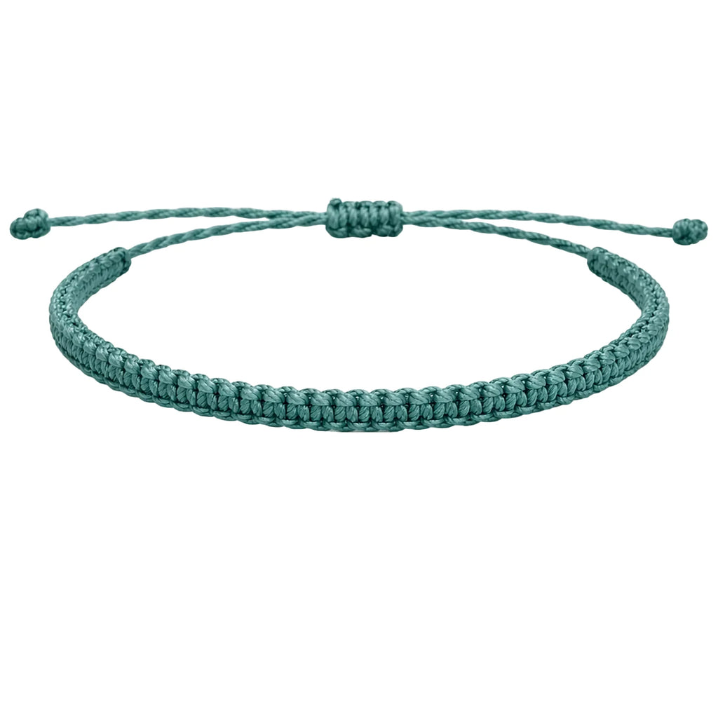 Pulsera Esencia Hilo Trenzado Verde Bosque Ajustable
