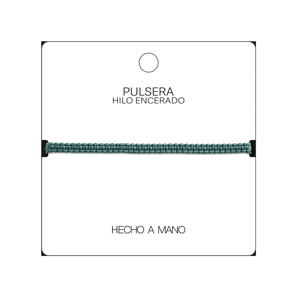 Pulsera Esencia Hilo Trenzado Verde Bosque Ajustable detalle