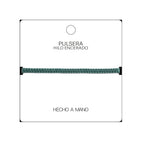 Pulsera Esencia Hilo Trenzado Verde Bosque Ajustable detalle