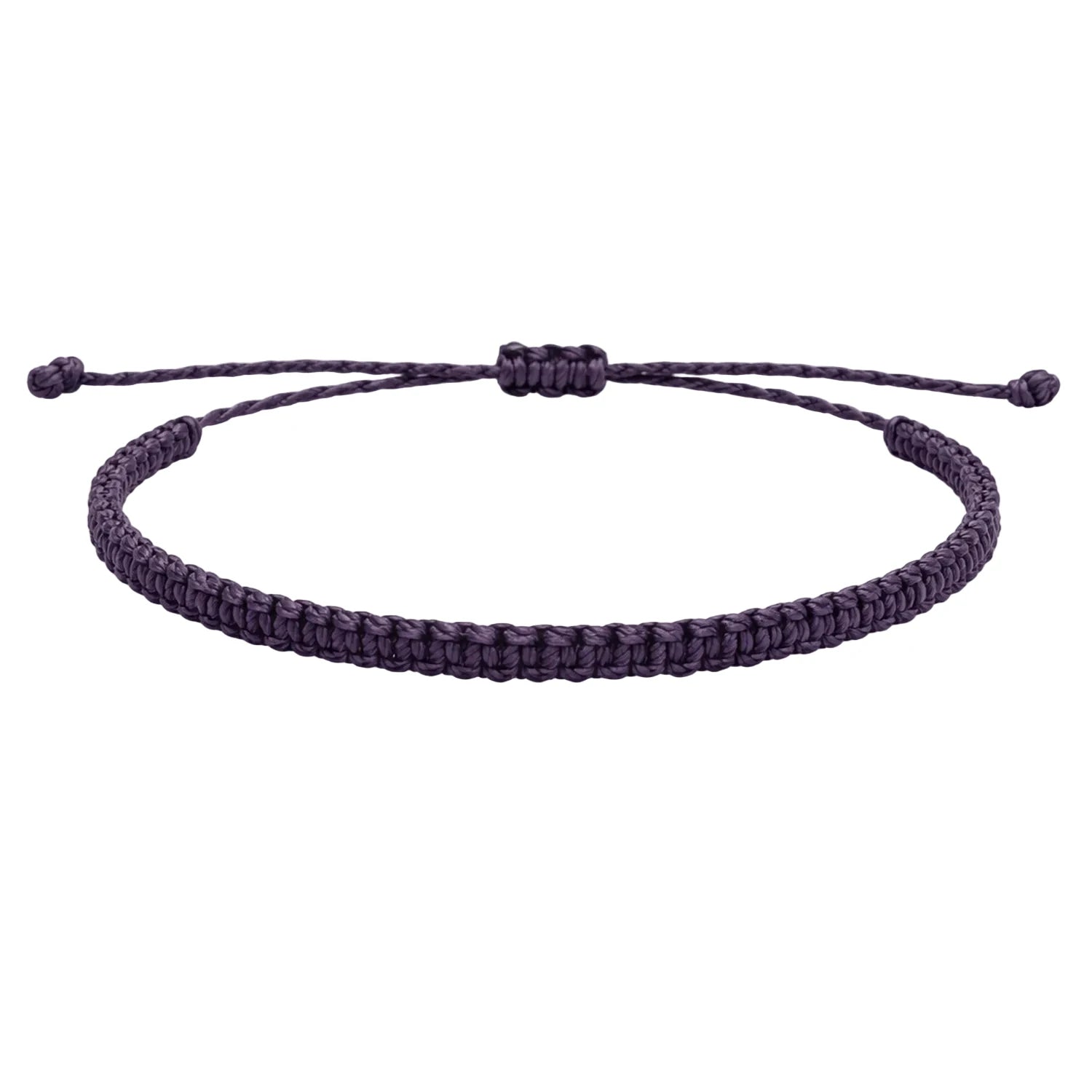 Pulsera Esencia Hilo Trenzado Violeta Ajustable