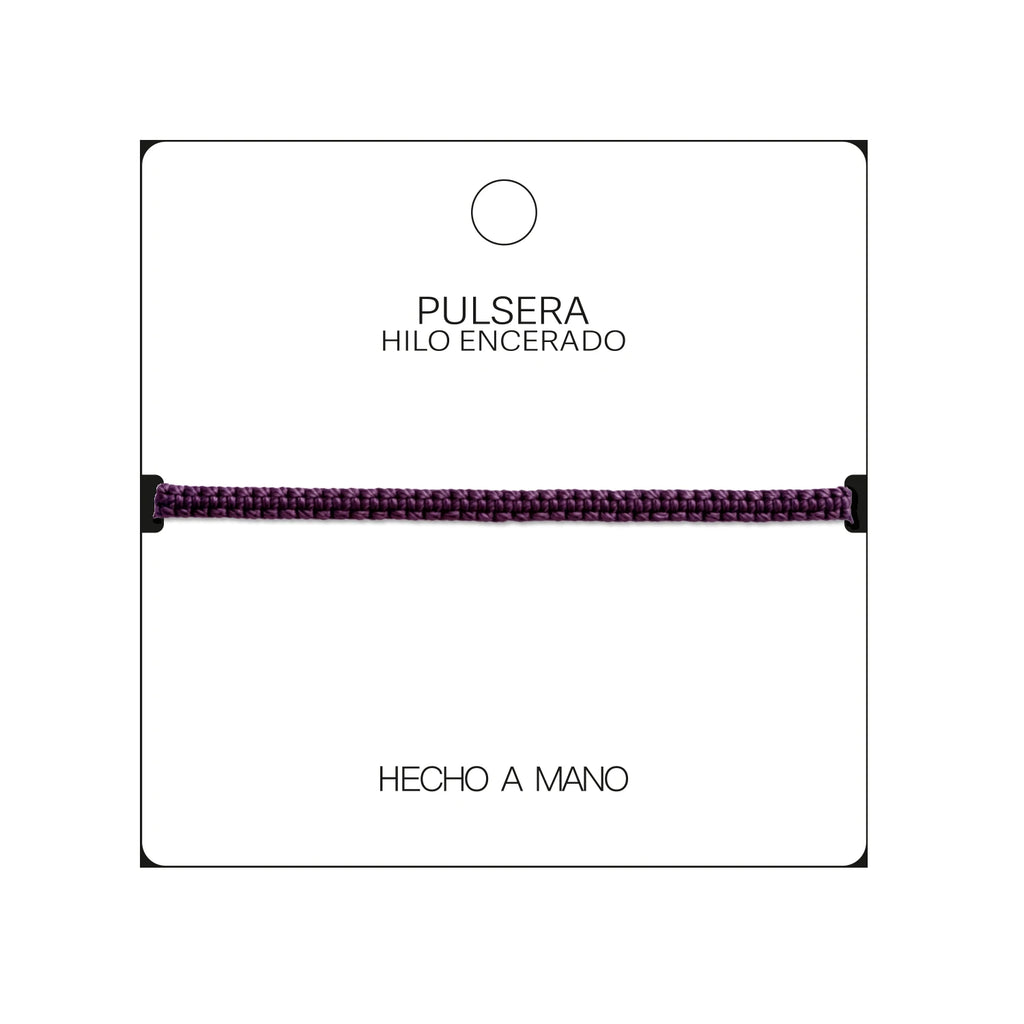 Pulsera Esencia Hilo Trenzado Violeta Ajustable detalle