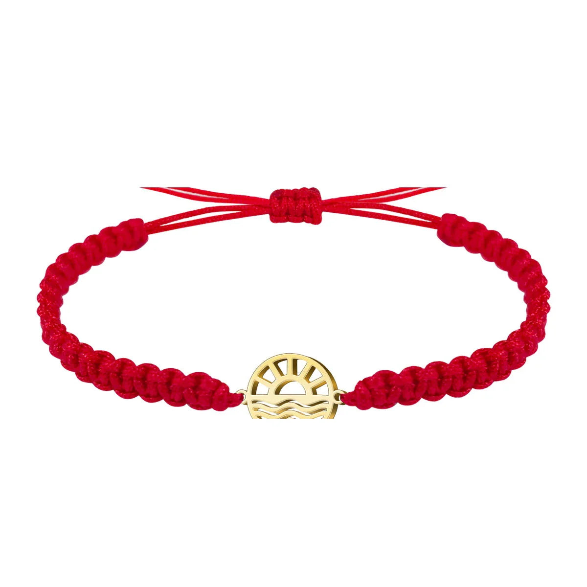 Pulsera Hilo Destino con Amanecer Acero Dorado