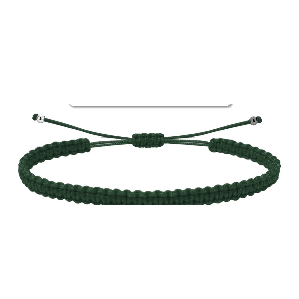 Pulsera Hilo Destino Color Verde Oscuro