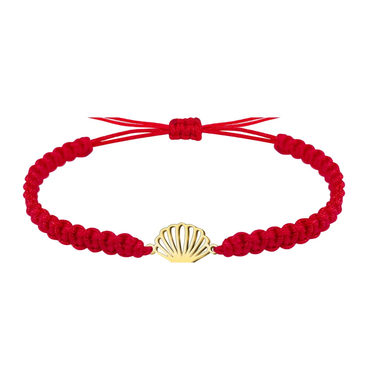 Pulsera Hilo Destino con Concha Acero Dorado