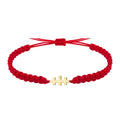 Pulsera Hilo Destino con Cruz de las Catacumbas en Acero Dorado
