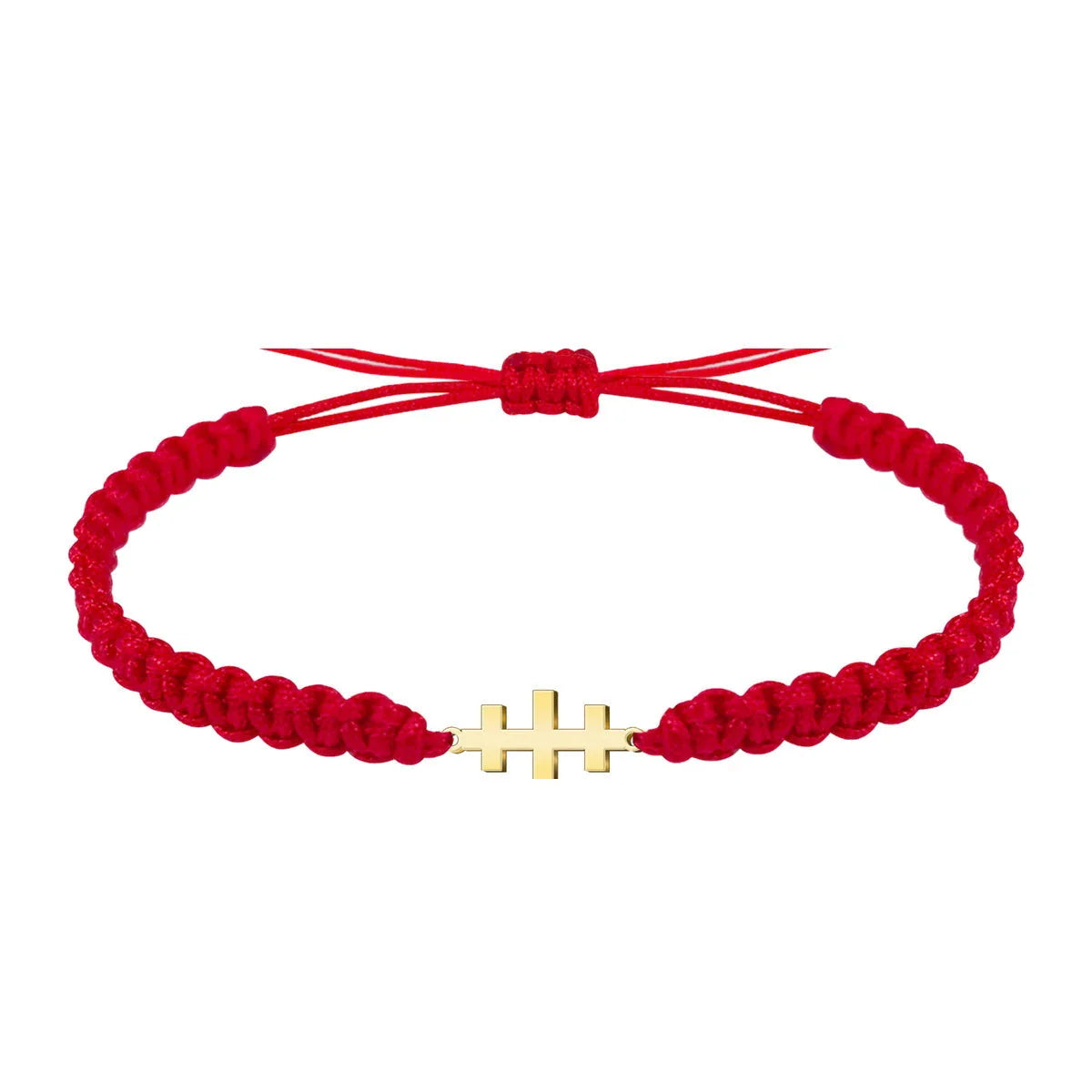Pulsera Hilo Destino con Cruz de las Catacumbas en Acero Dorado
