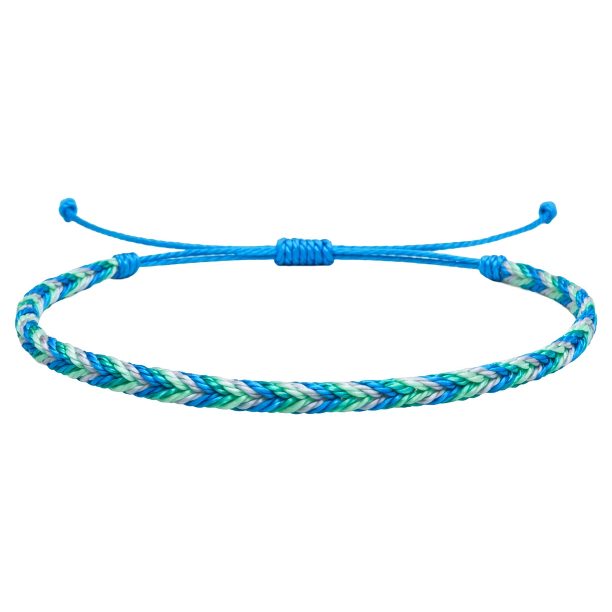 Pulsera Surfista de Hilo Encerado - Azul Turquesa