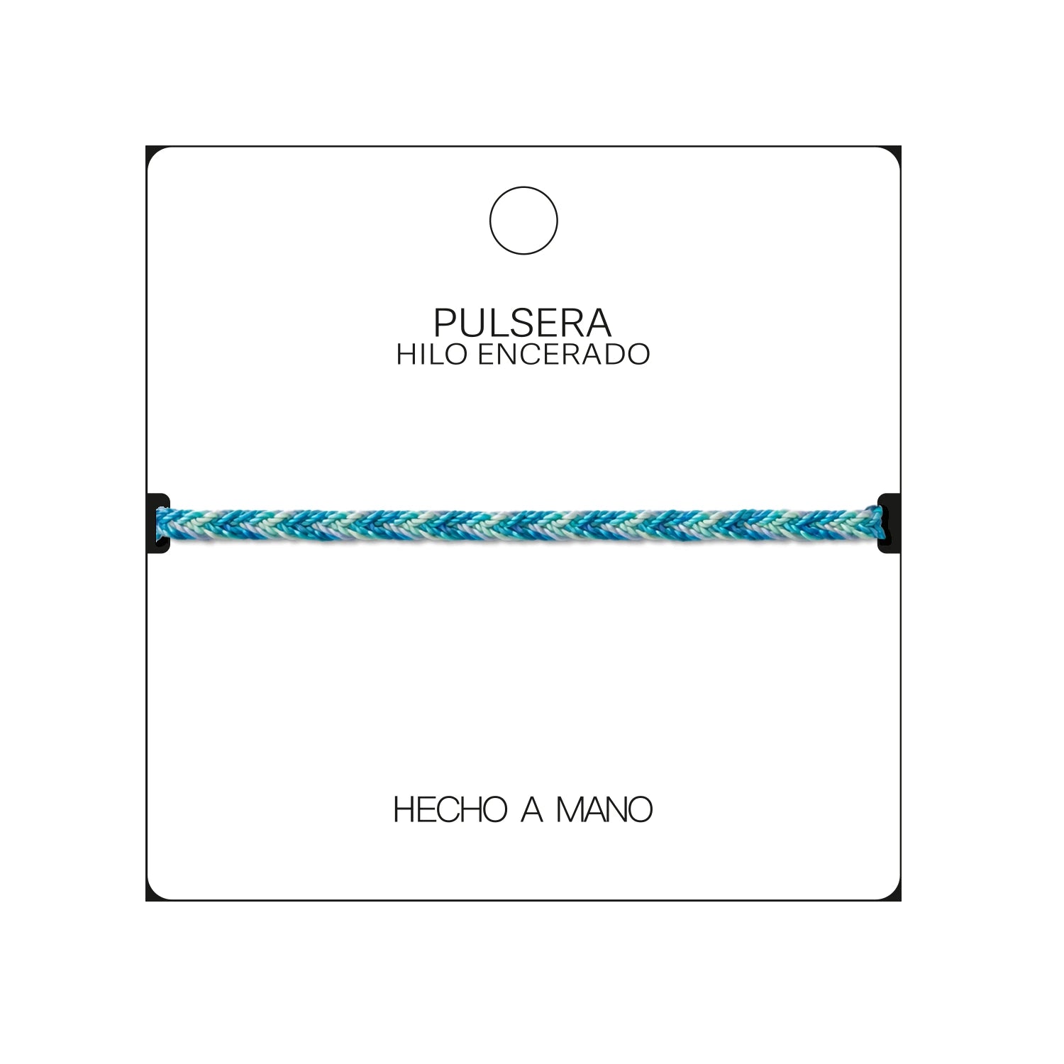 Pulsera Surfista de Hilo Encerado - Azul Turquesa detalle