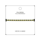 Pulsera Surfista de Hilo Encerado - Verde Y Amarillo detalle