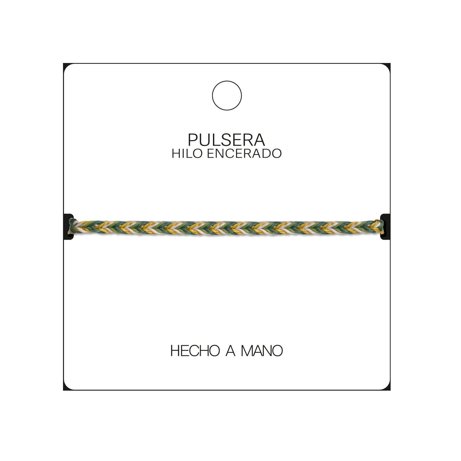 Pulsera Surfista de Hilo Encerado - Verde Y Amarillo detalle