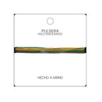 Pulsera Surfista de Hilo Encerado - Verde, Turquesa Y Oro detalle