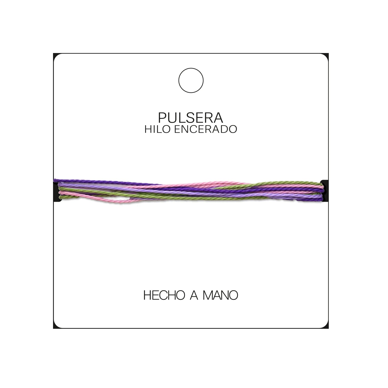 Pulsera Surfista de Hilo Encerado - Rosa, Morado Y Verde detalle