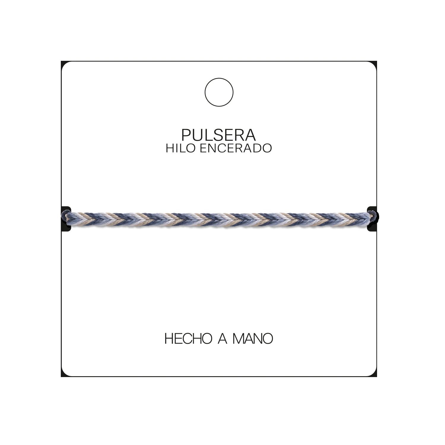 Pulsera Surfista de Hilo Encerado - Gris Y Blanco detalle