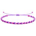 Pulsera Surfista de Hilo Encerado - Tonos Lila Y Rosa