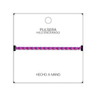 Pulsera Surfista de Hilo Encerado - Tonos Lila Y Rosa detalle