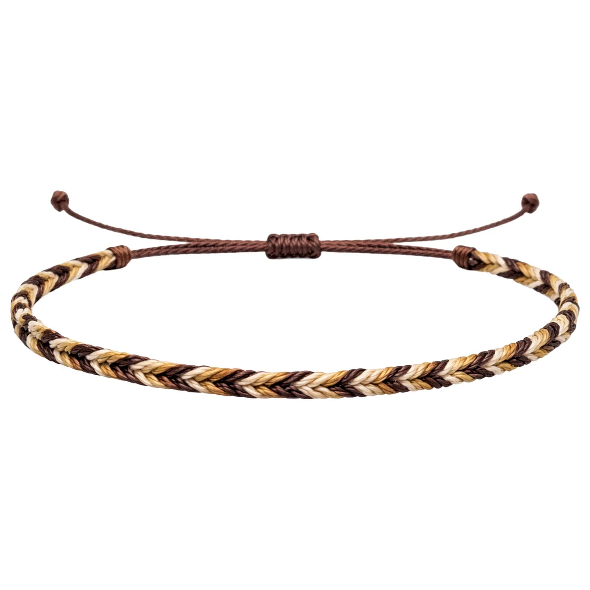Pulsera Surfista de Hilo Encerado - Tonos Tierra