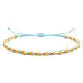 Pulsera Surfista de Hilo Encerado - Azul Y Oro