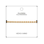 Pulsera Surfista de Hilo Encerado - Azul Y Oro detalle