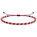 Pulsera Surfista de Hilo Encerado - Tonos Rojos