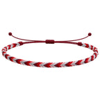 Pulsera Surfista de Hilo Encerado - Tonos Rojos