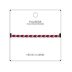 Pulsera Surfista de Hilo Encerado - Tonos Rojos detalle