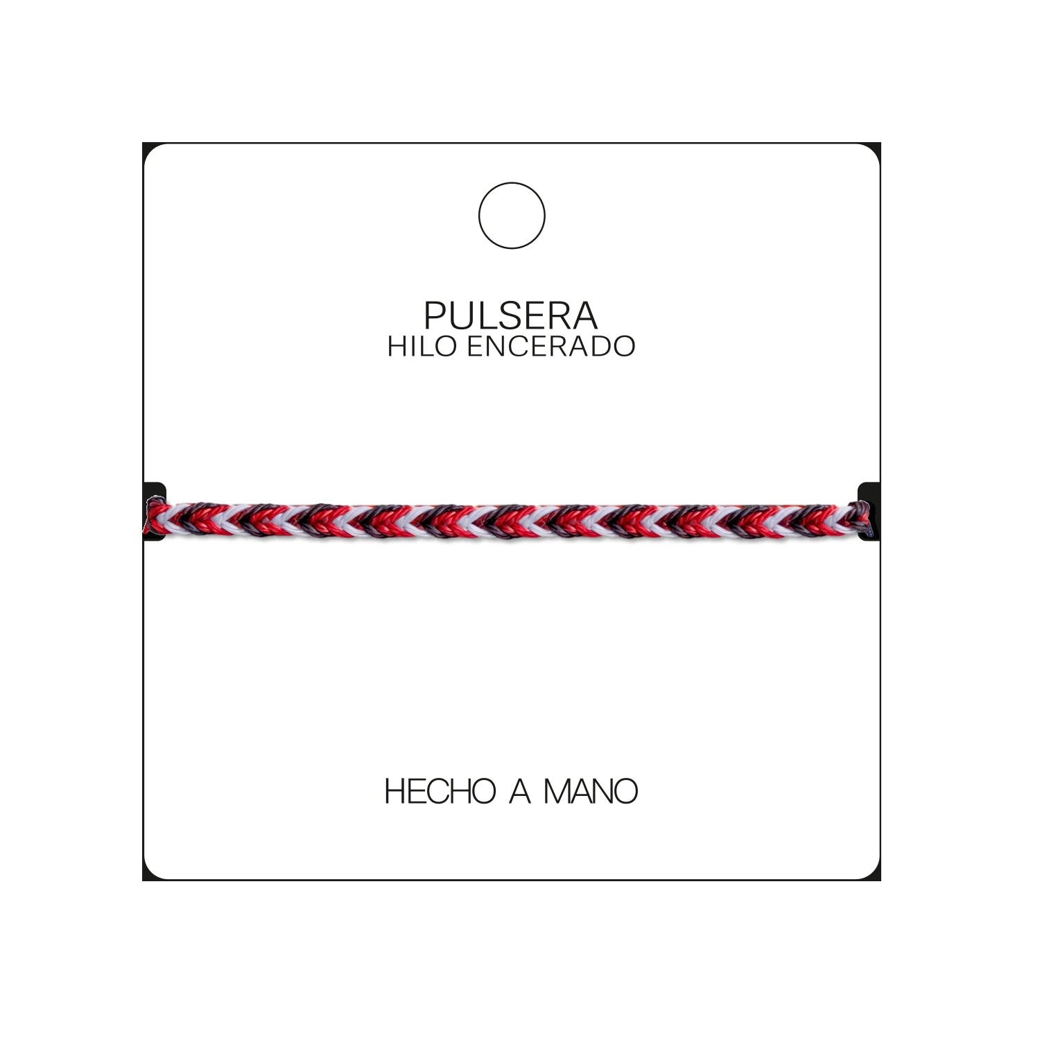 Pulsera Surfista de Hilo Encerado - Tonos Rojos detalle