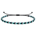 Pulsera Surfista de Hilo Encerado - Azul Océano