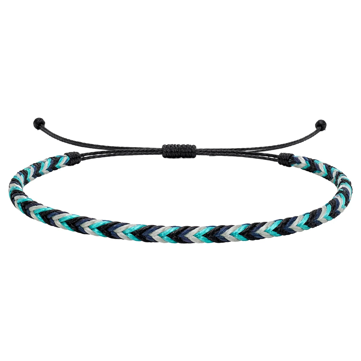 Pulsera Surfista de Hilo Encerado - Azul Océano