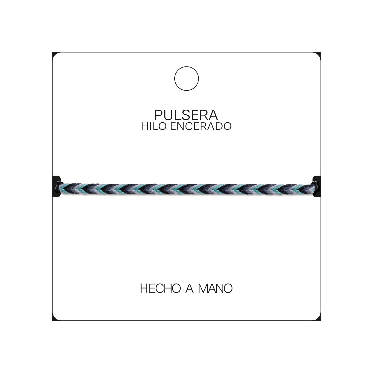 Pulsera Surfista de Hilo Encerado - Azul Océano detalle